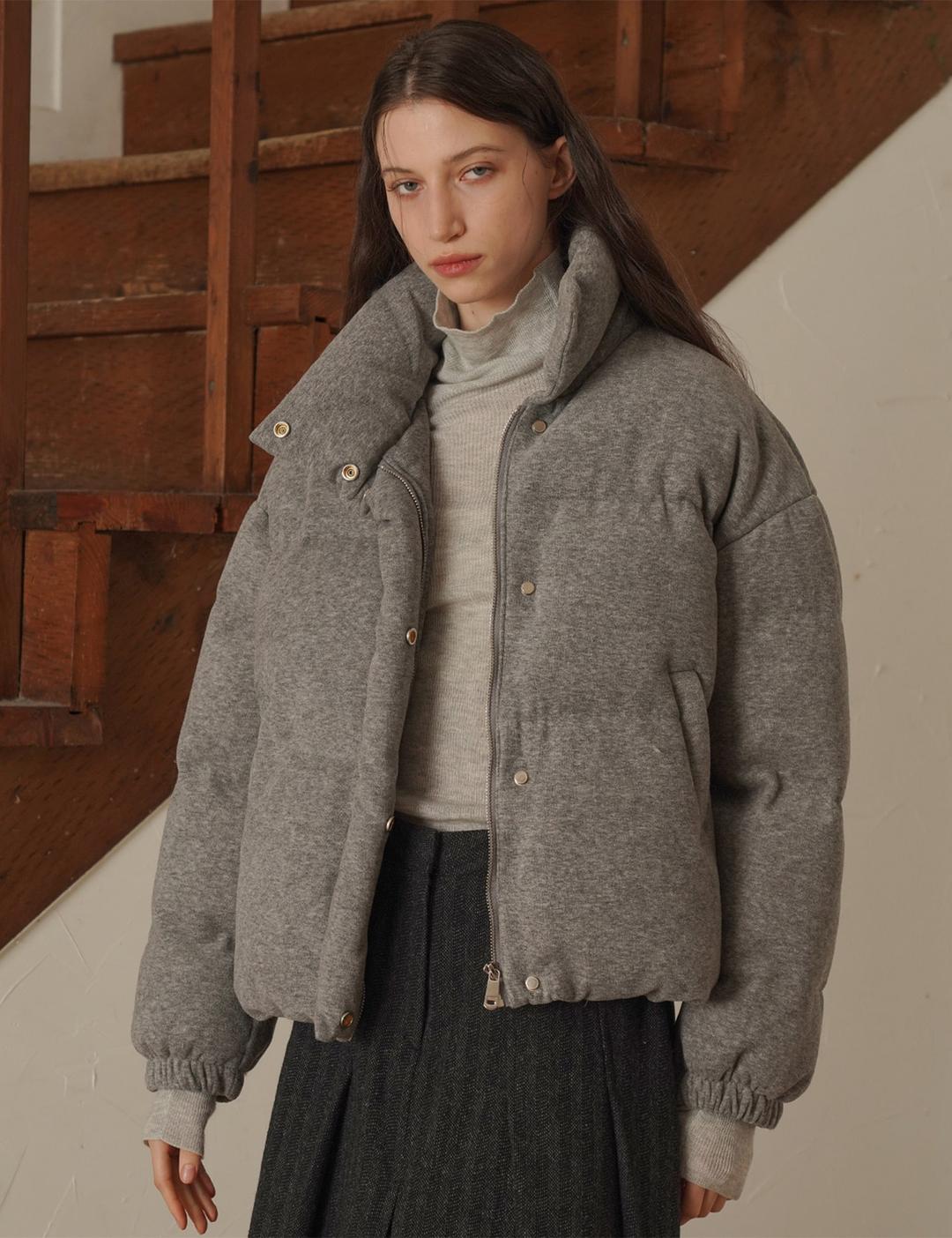 심플 하이넥 모직 패딩 점퍼 (WIBDJP013)