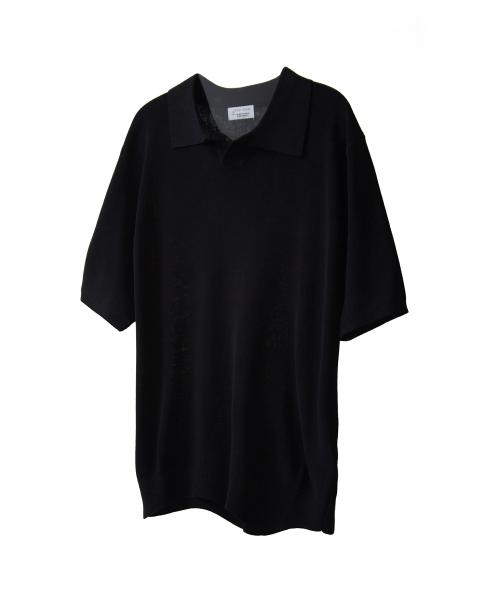 86-IRO321 [쿨니트] 썸머 카라 니트 반팔 블랙