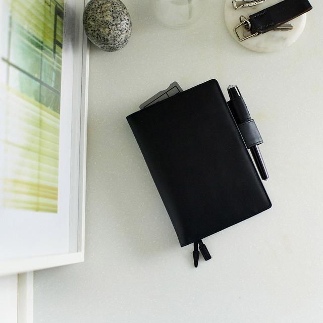 Leather: TS Basic - Black A6 Original Size - Techo Lineup - Hobonichi Techo 2025