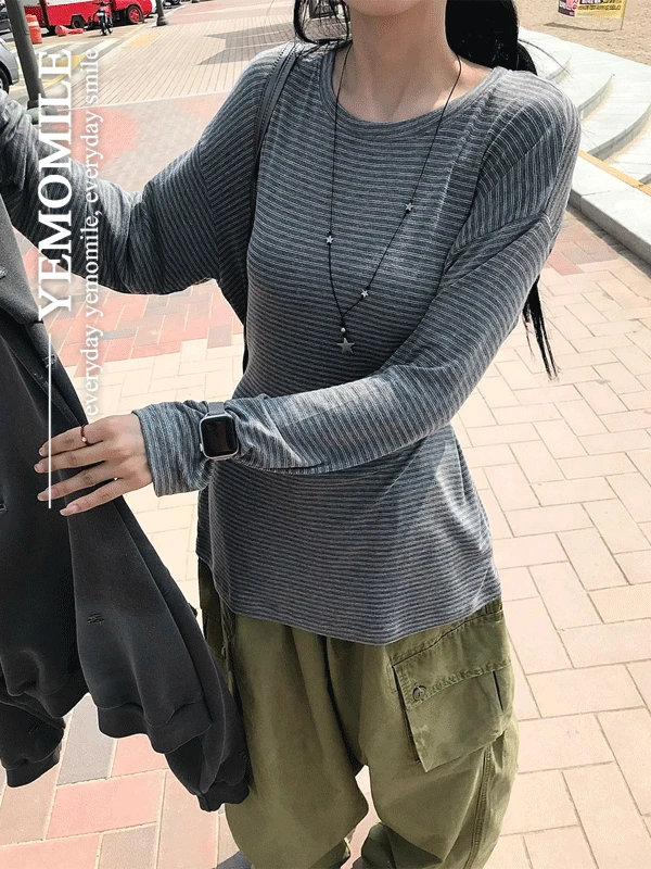 런던 스트라이프 버튼 티셔츠