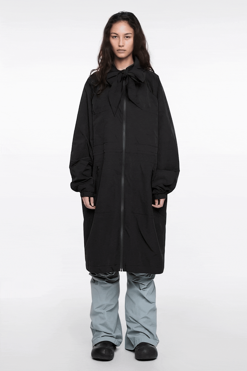 TIE FIELD COAT (UNISEX) BLACK