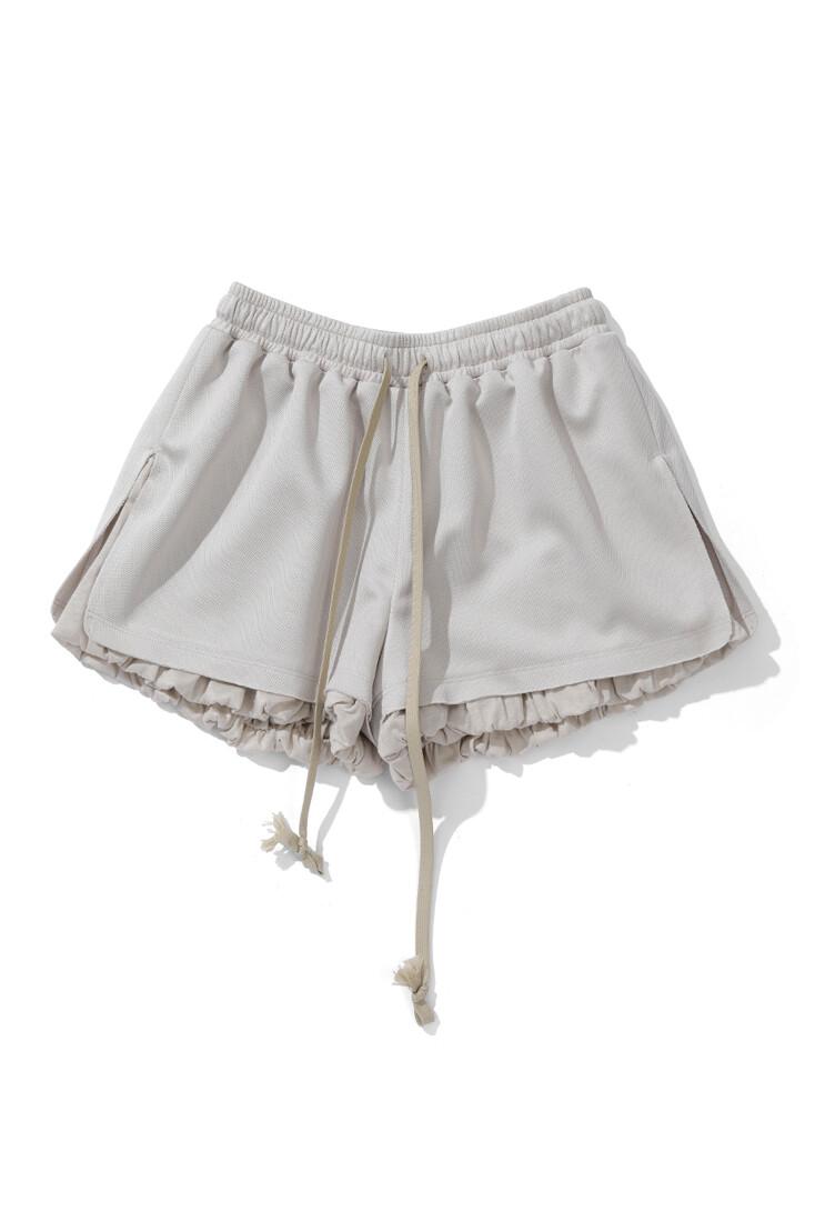 Jersey Layered Mini Shorts, Grain