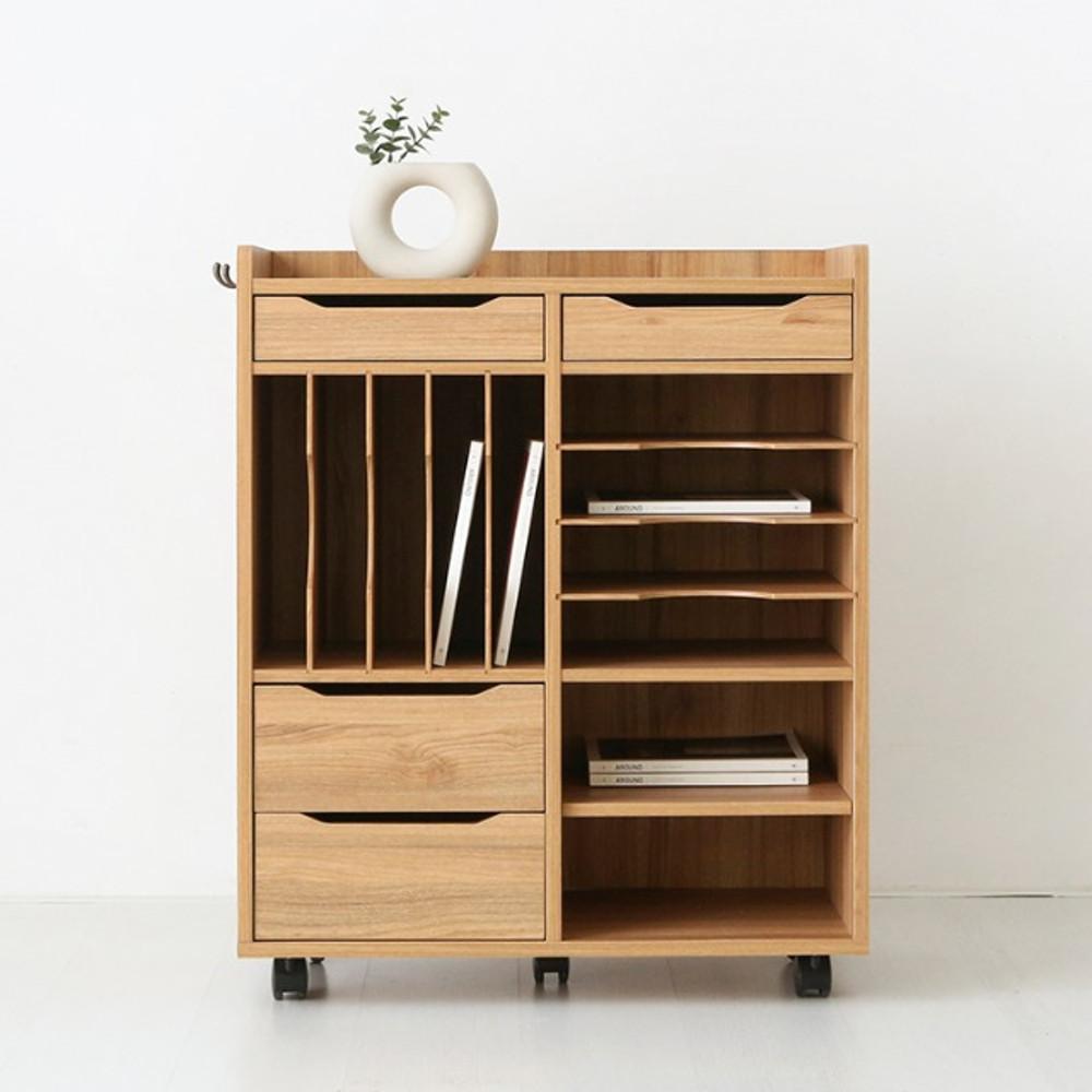 마켓비 POLABO 체스트 선반장 이동식 무빙 수납장 서랍장 책장 거실 주방 이케아