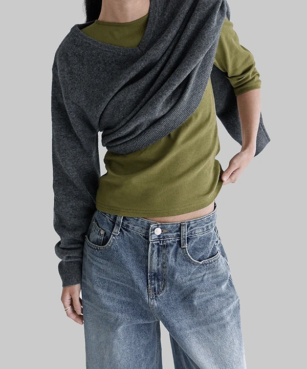 아이젠 베이직 브이넥 울 니트 (울100)