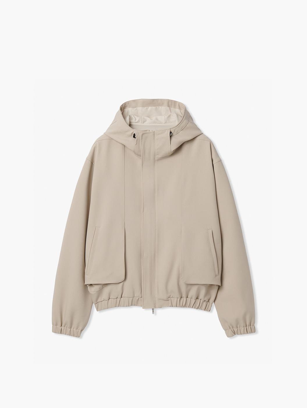 포켓 밴딩 후드 야상 - 라이트 베이지