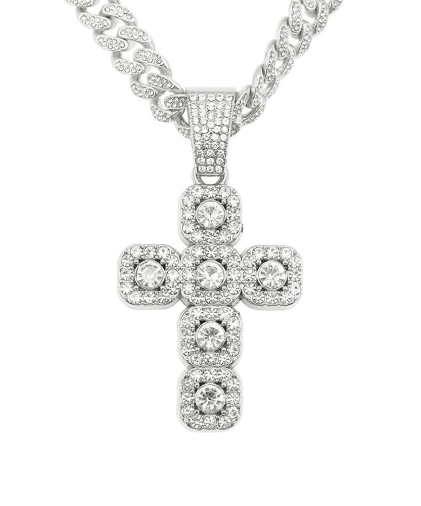 (당일배송)슈화 님 착용 쿠반 힙한 고급스러운 하이퀄리티 큐빅 체인 큐빅 십자가 목걸이