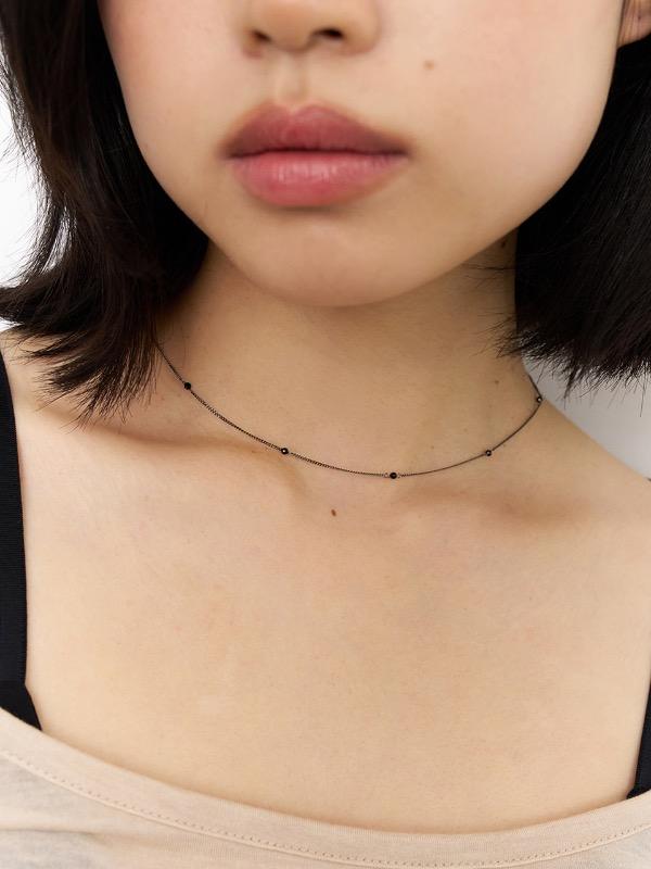 black chain dol necklace