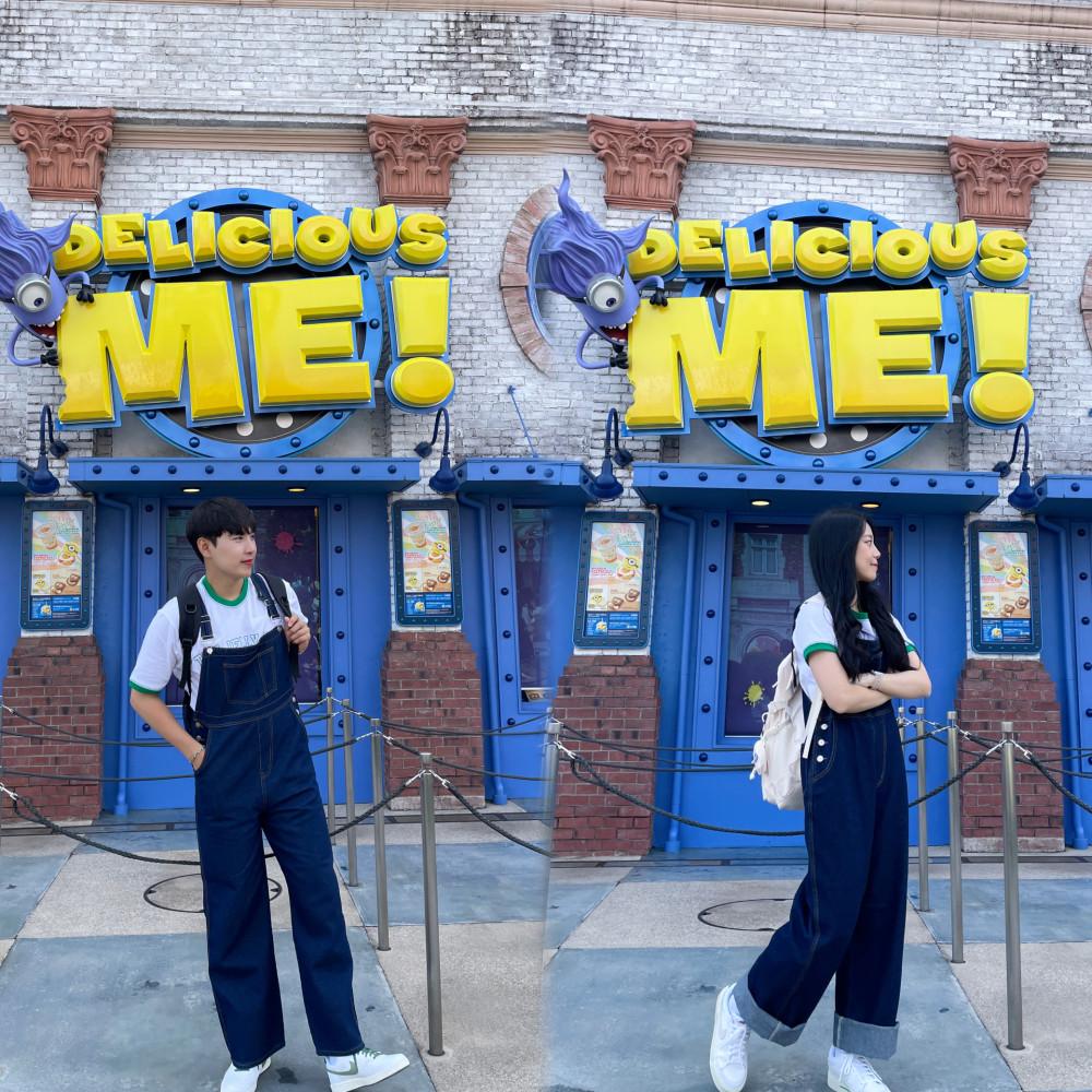 [당일발송] 일본여행 강추 남여공용 데님 청 오버핏 와이드 오버롤 멜빵바지 커플 시밀러룩