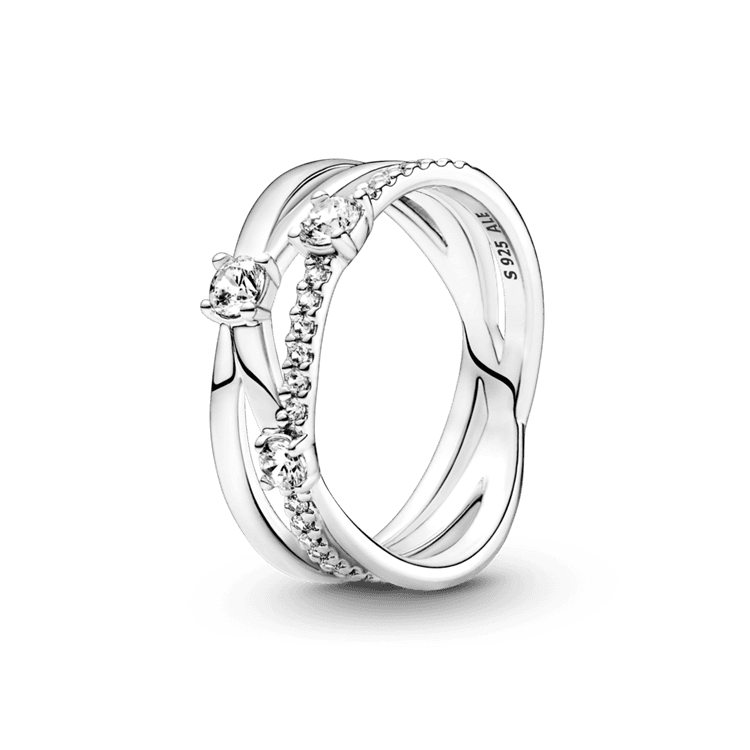 스파클링 트리플 밴드 링