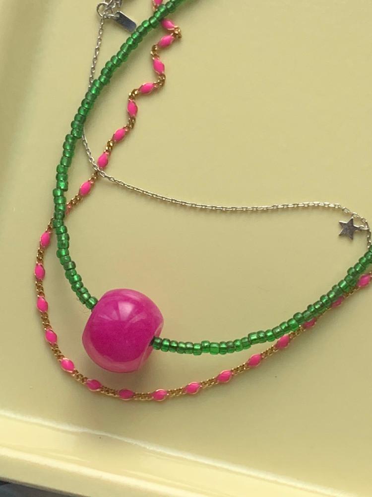 (키치앤피피) cherry Coke 옥 목걸이