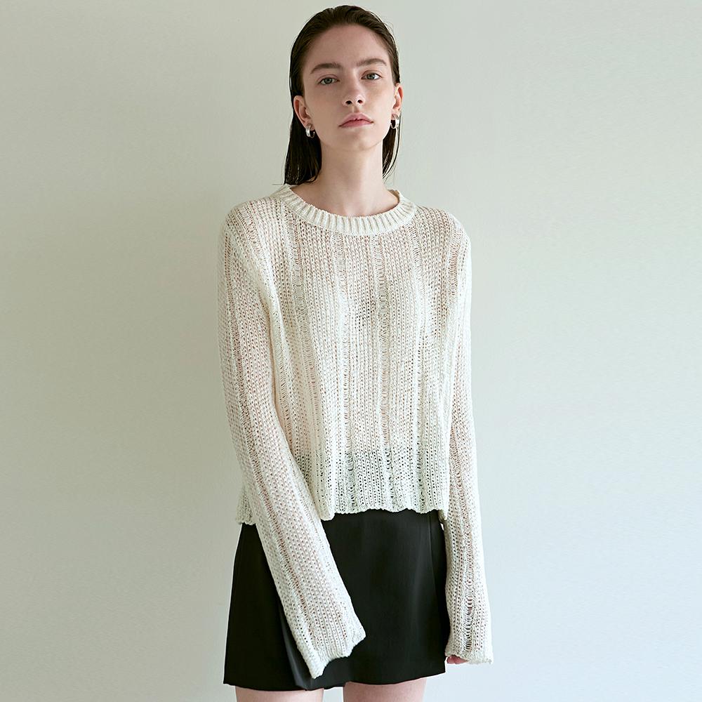 닉앤니콜 EMBROIDERY LABEL NET KNIT_3 COLOR