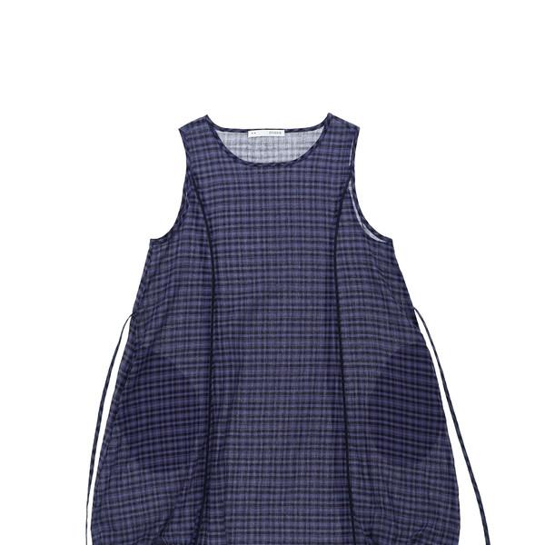 [자매화 Pick] BALLOON CHECK DRESS (NAVY)