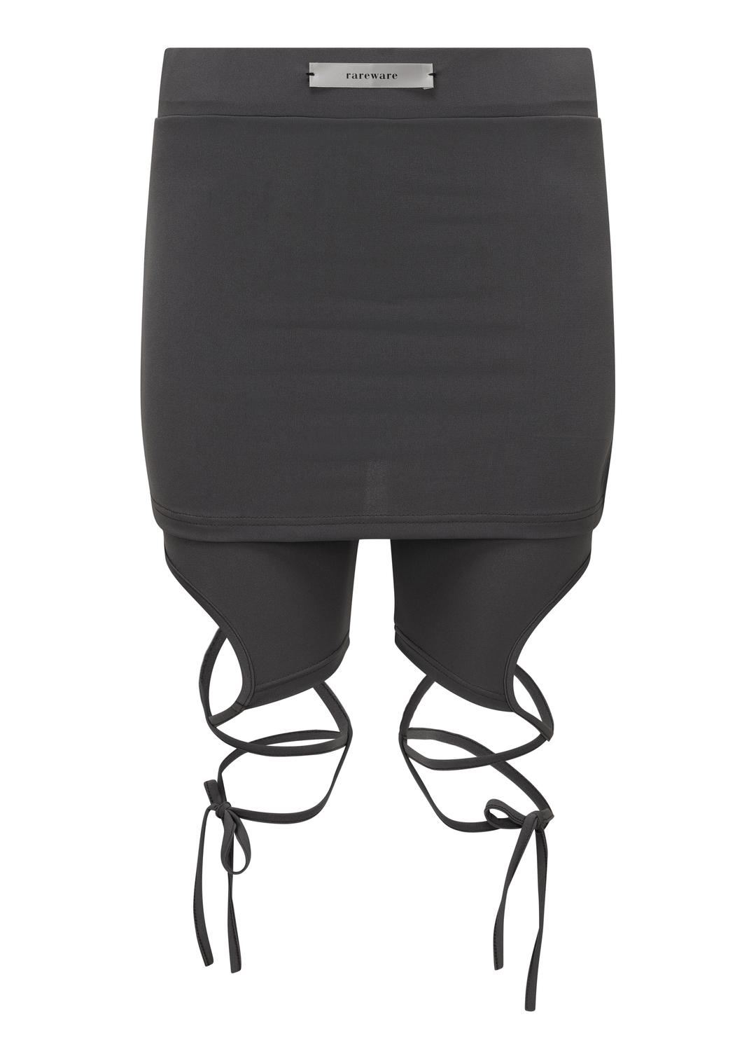 Skirt-layered shorts (Grey)