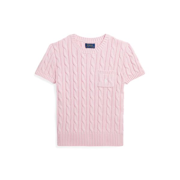 케이블 니트 코튼 숏 슬리브 스웨터 | Ralph Lauren® Korea