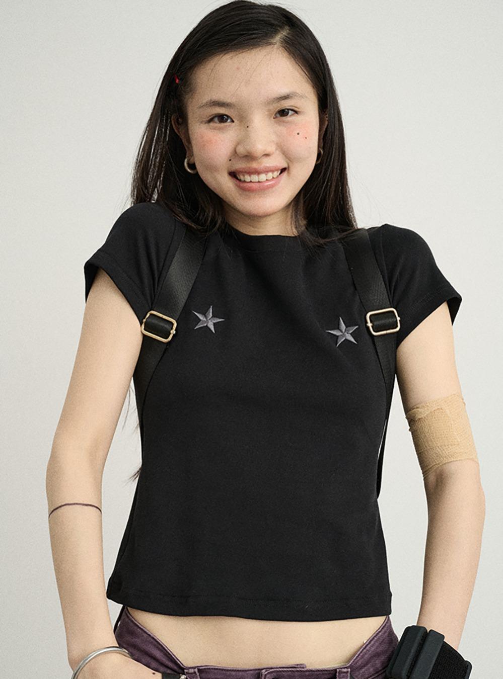Star Embroidery Cotton Top (3color)