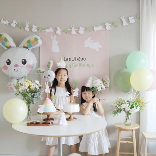[토끼 가랜드] 귀여운 아기토끼 래빗 베이비샤워 백일상 돌상 생일파티