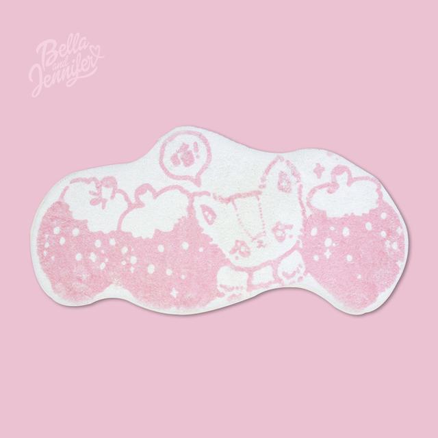 핑크 딸기 고양이 러그 귀여운 발매트 인테리어 방꾸미기 키치 촬영소품 침실 거실 욕실 : 벨라앤제니퍼