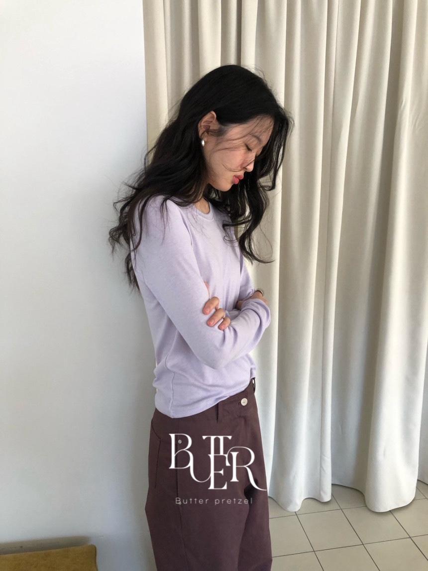 버터프레즐마켓 웨더 이지 스쿱넥 긴팔 티셔츠, 찰랑이는 레이온 혼방 여리핏 이너t 5color