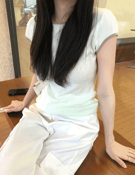 creamy knit tee