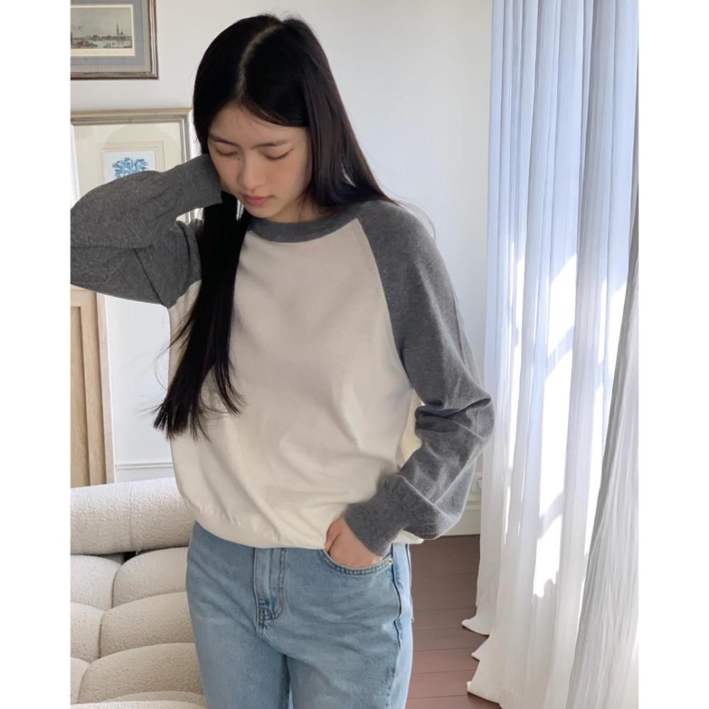 (곤 당일) jinsim 진심 피그렛 니트 이태리 코튼 라운드 배색 나그랑 nt (2c)