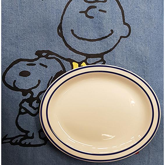 시라쿠스 블루 라인 타원접시 24.5cm 스톤웨어접시