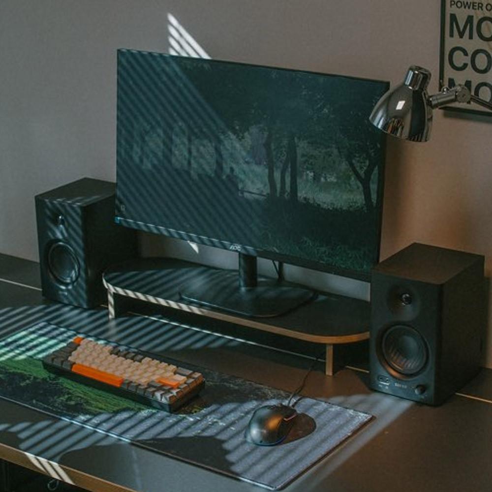 오니프 컬러에디션 블랙 우드 모니터 받침대 630폭 1단