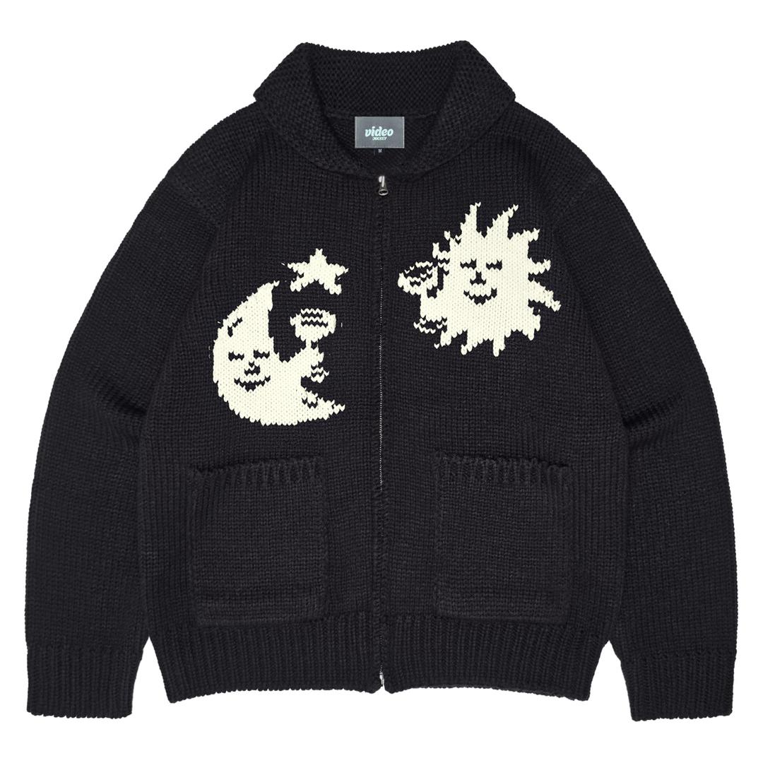 SUN TO THE MOON COWICHAN CARDIGAN [BLACK]