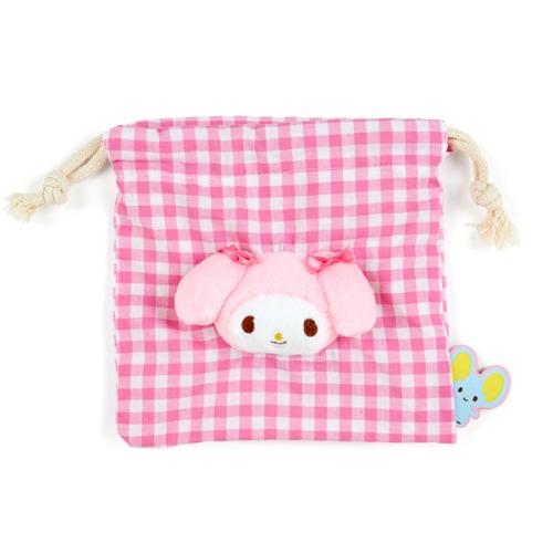 산리오 마이멜로디 보아 페이스 체크 조리개 파우치