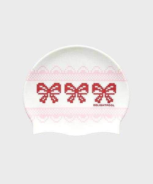 Bows sweater Swim Cap - White