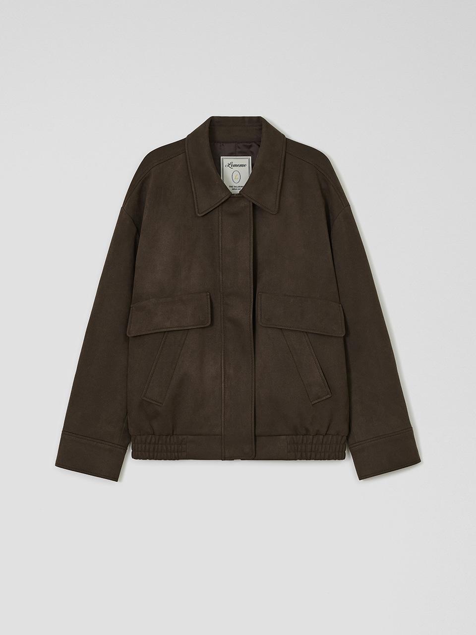 페페 스웨이드 점퍼 다크브라운