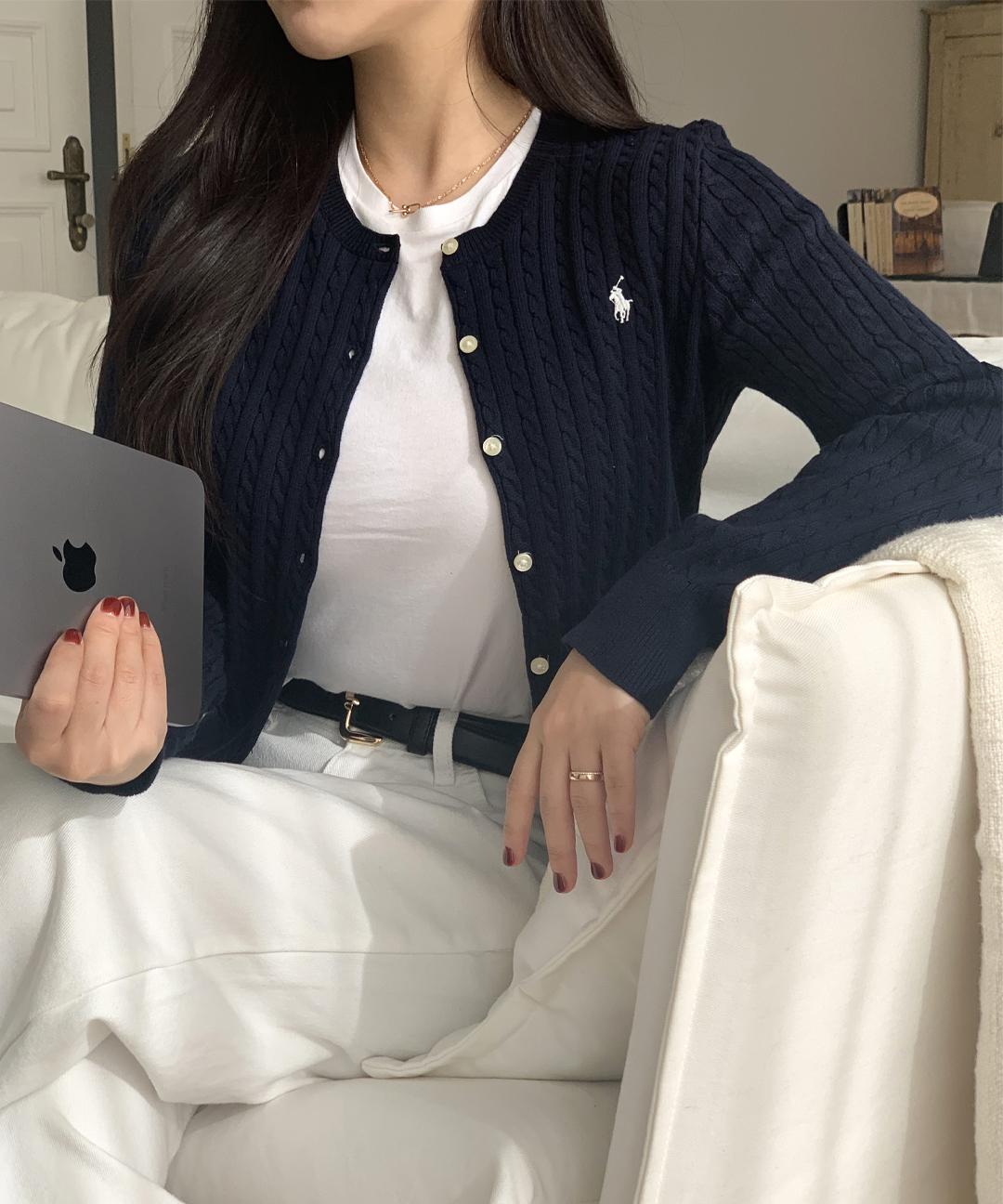 세컨찬스 [💖연말룩]폴로 랄프로렌 베이직 가디건 걸즈 하객룩