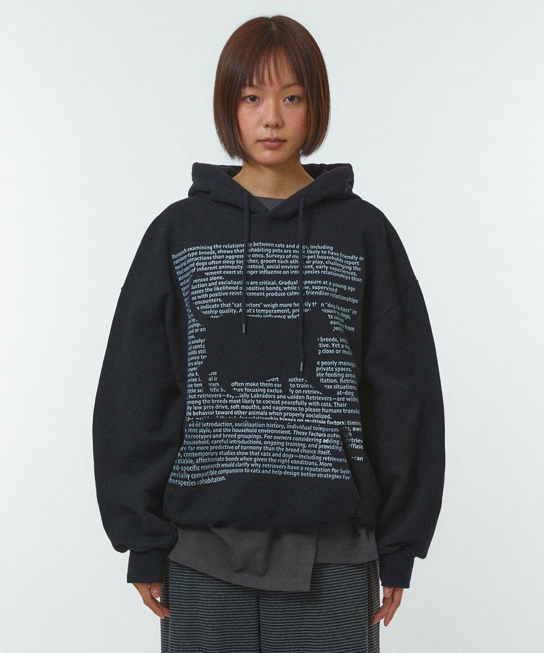 PARAGRAPH CAT HOODIE [BLACK]