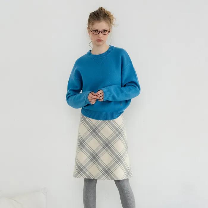 Vintage plaid skirt_ivory