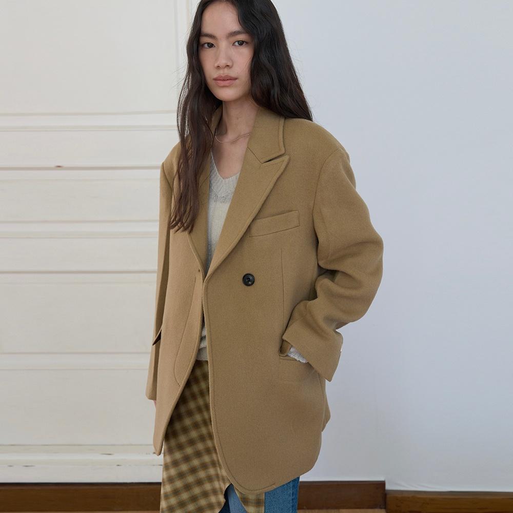 CASHMERE DOUBLE HALF COAT_BEIGE