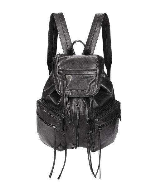 Zipper Finishing Flap Big Back Pack [ Dark Gray ]