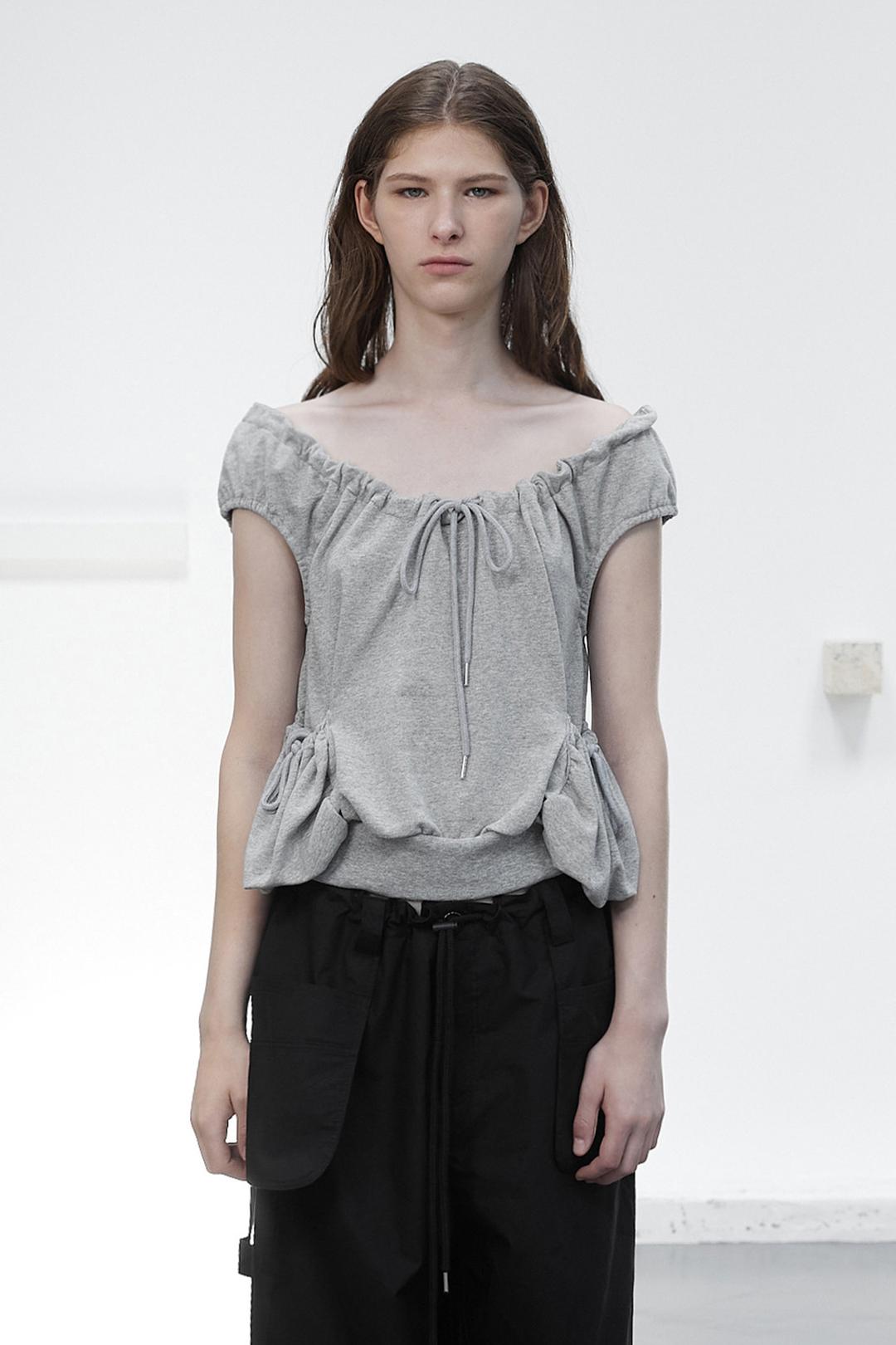 STRING POCKET SWEAT SLEEVELESS / MELANGE GRAY