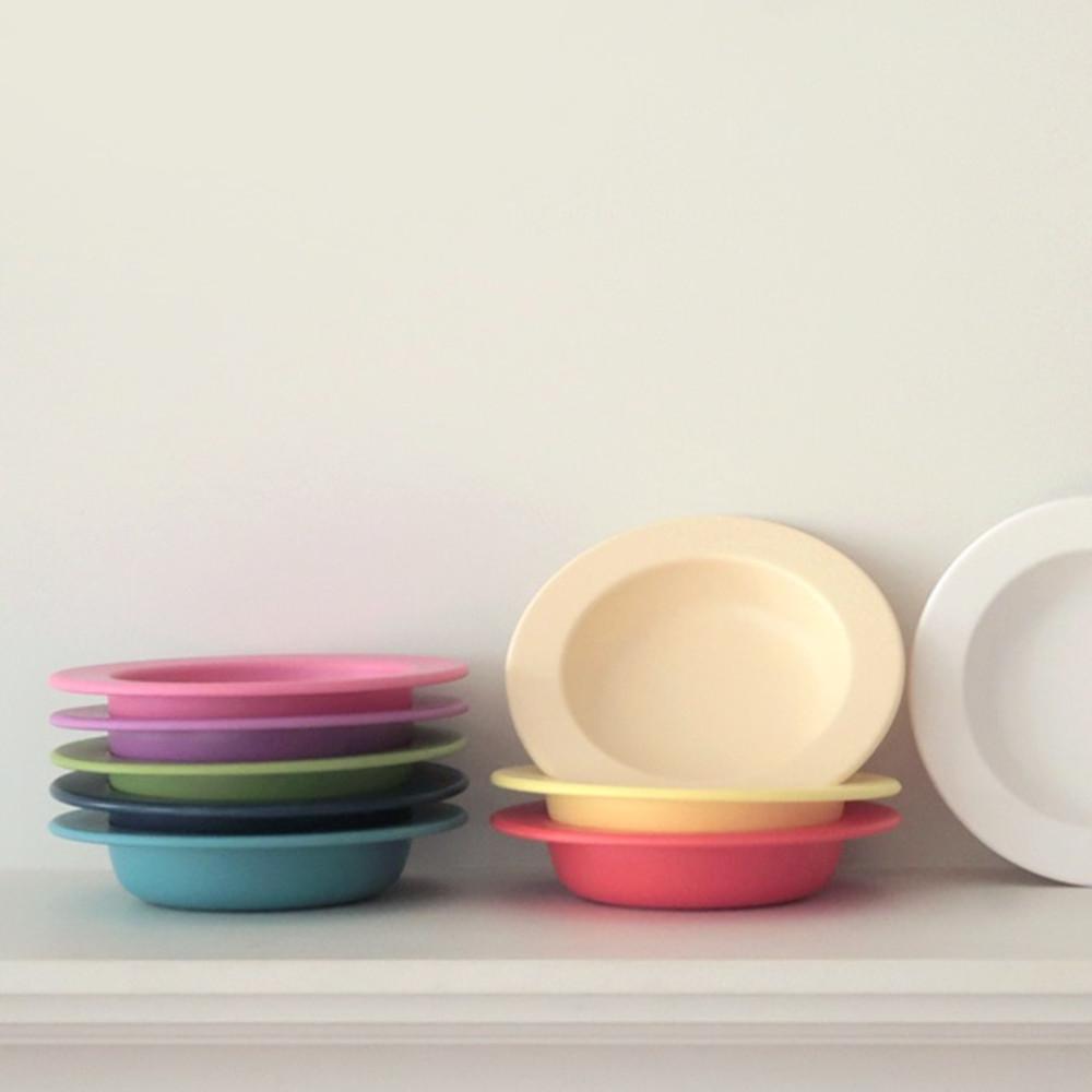 멜라민 파스타 볼 어린이 디저트 브런치 접시 키즈 카페 딥 플레이트 (17color)