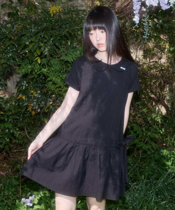 RIBBON LOW-RISE MINI DRESS (BLACK) F25QD821