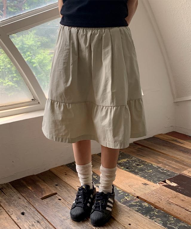 데일리쥬 [무료배송] 세나리 캉캉 밴딩 미디 스커트