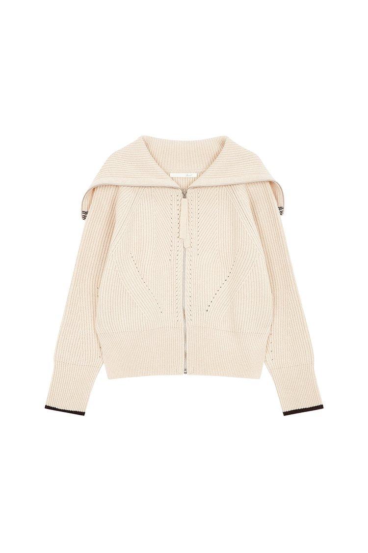 리브드 집업 세일러 가디건