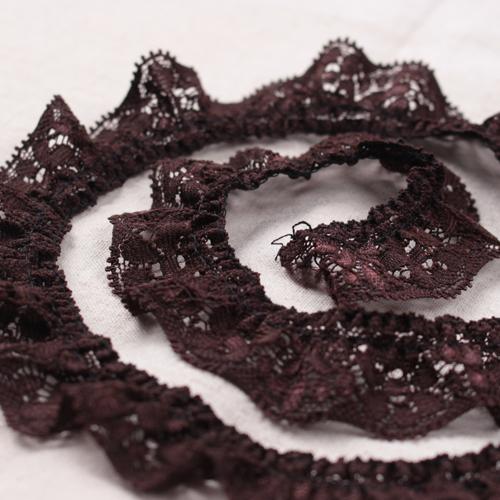 B/11/4) 더브리 주름레이스_브라운