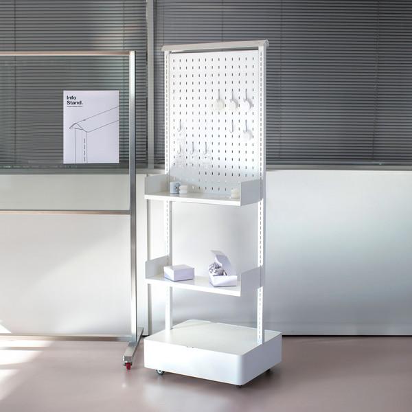 인포 : 디스플레이 스탠드 2 (타공 패널x1 / 선반x2 / 수납 하단)