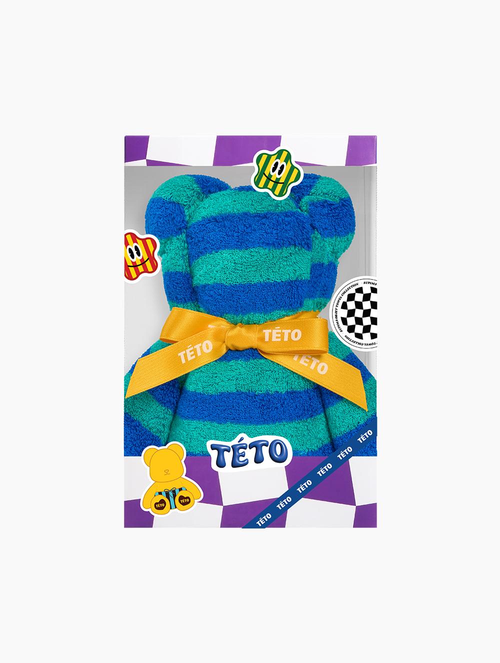 테토 베어 에디션 스트라이프 스위밍 수피마 수건