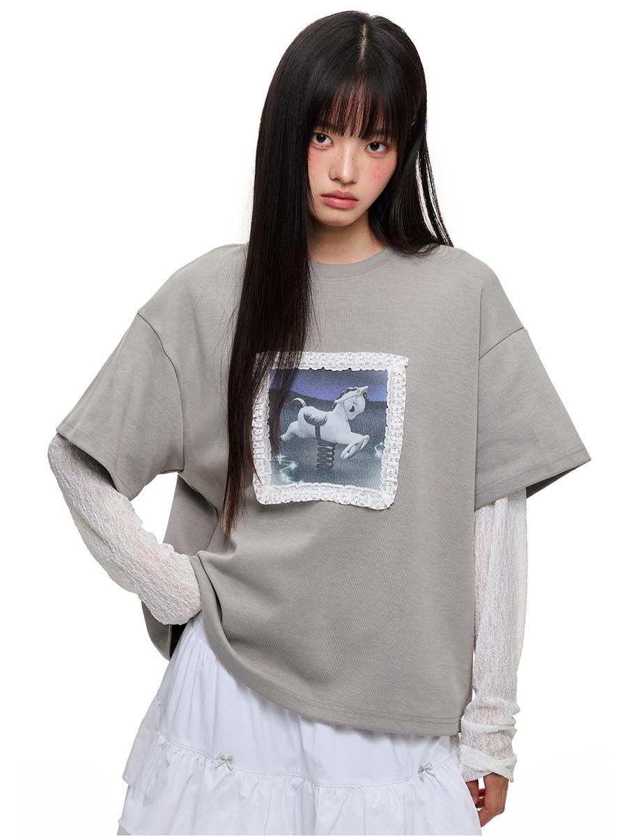 JIKOO Dream Lace Frame T-shirt