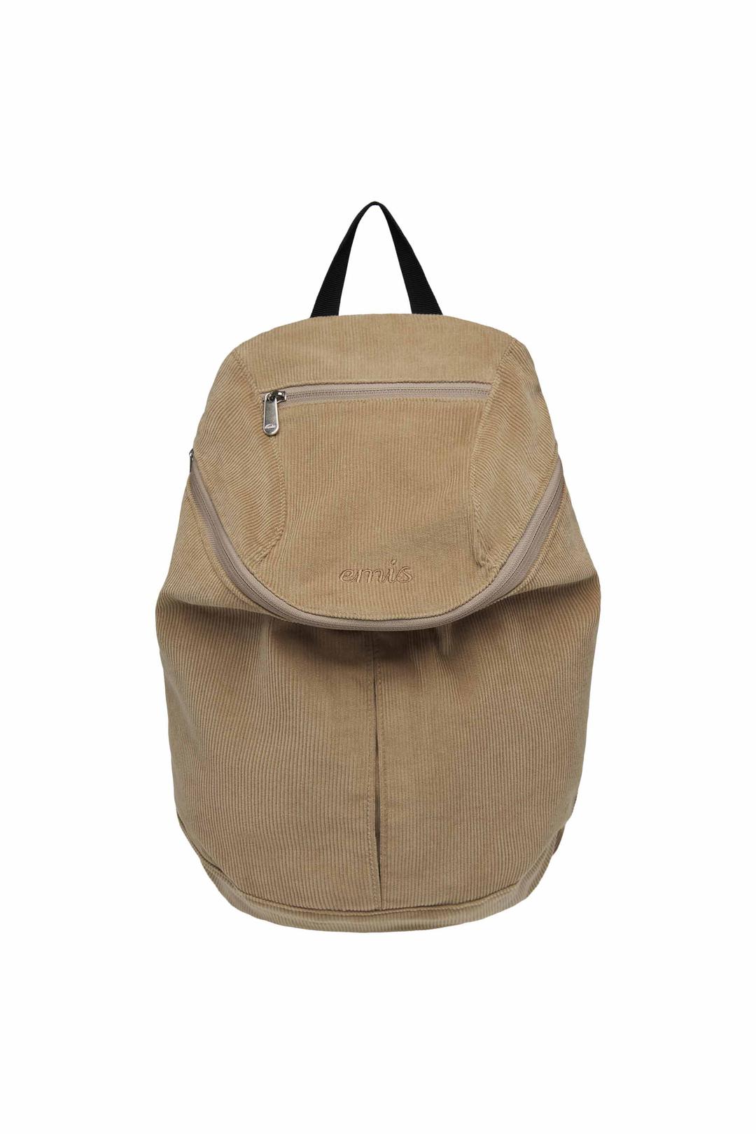 CORDUROY ZIP AROUND BACKPACK-BEIGE