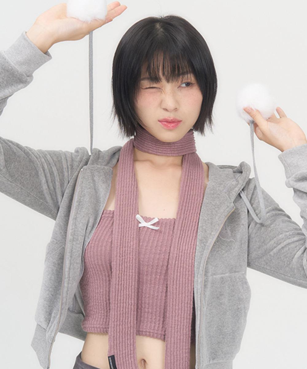 RIBBON KNIT TUBE TOP (INDY PINK)