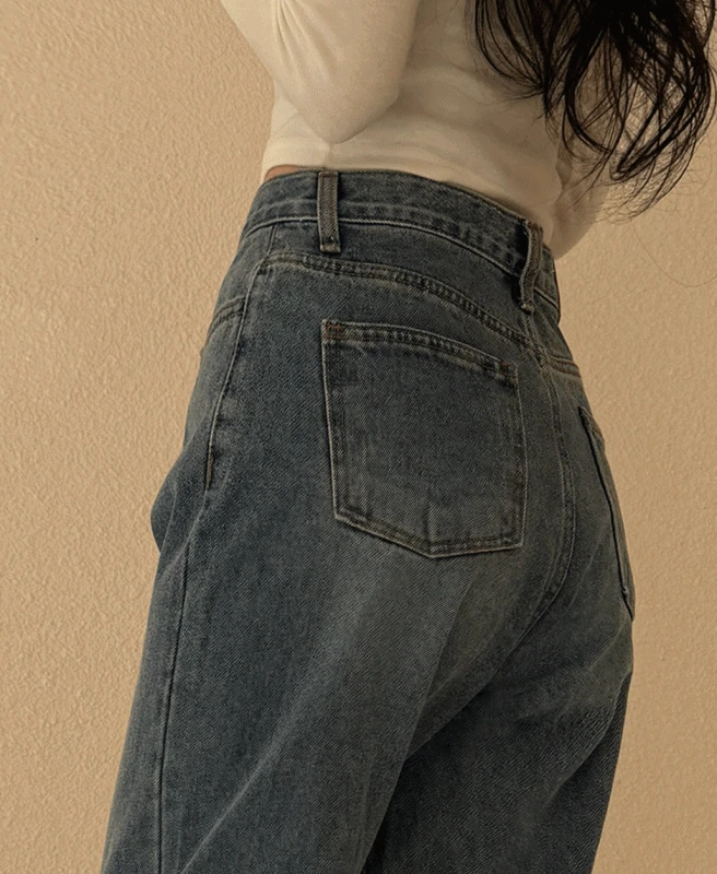 모어 세미 와이드 데님팬츠 (2color,빅사이즈)