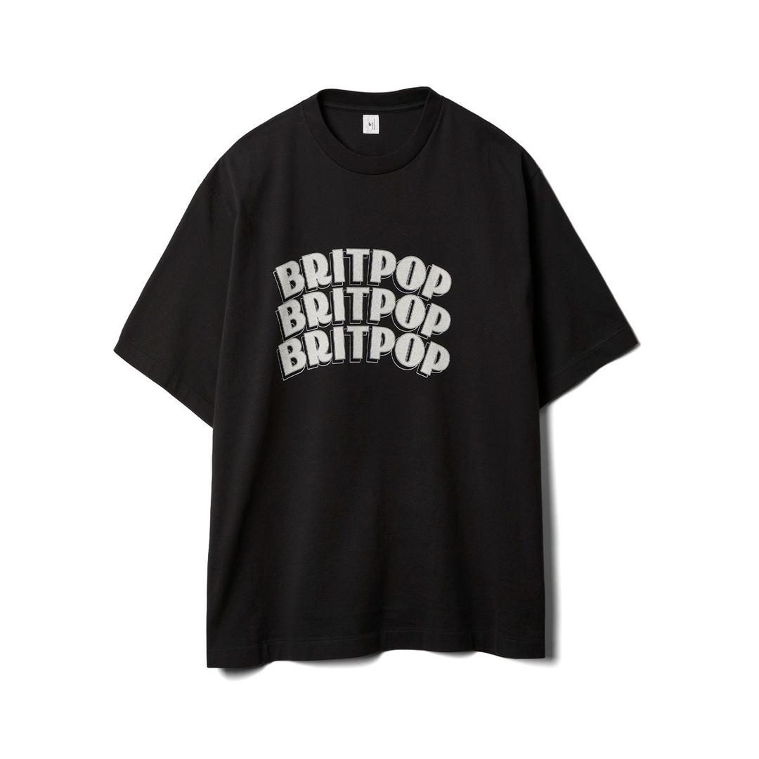 BRITPOP PRINT TEE WIDE (INKBLACK×IVORY-PT)