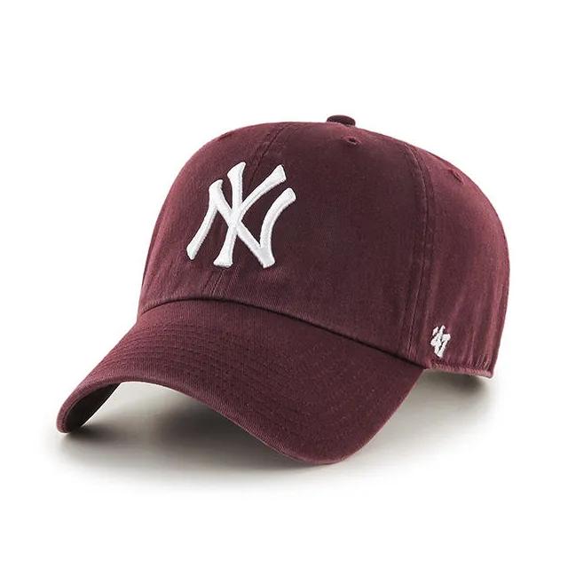 MLB모자 뉴욕 양키즈 다크마룬 화이트빅로고