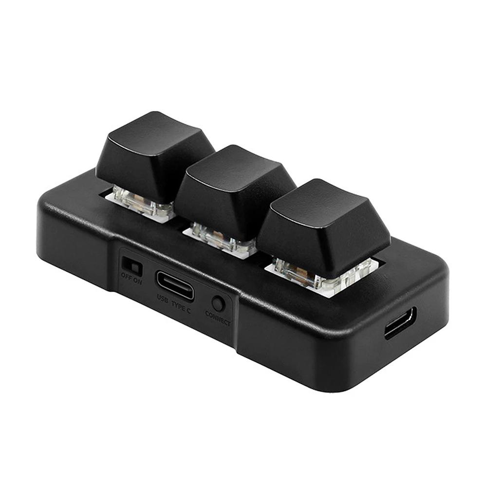 MK321BT 3 키 미니 맞춤형 키보드, 기계식 블루 스위치, USB + BT 듀얼 모드 연결, 사무실 게임 멀티미디어용